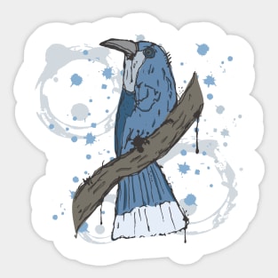 Blue bird watercolor sketch Sticker